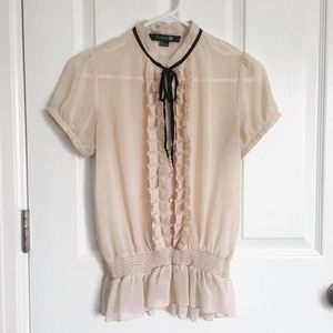 Girly Creamy Blouse - Size Small